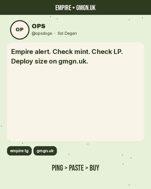 Crew review card opsdoge — Alpha Furnace HQ
